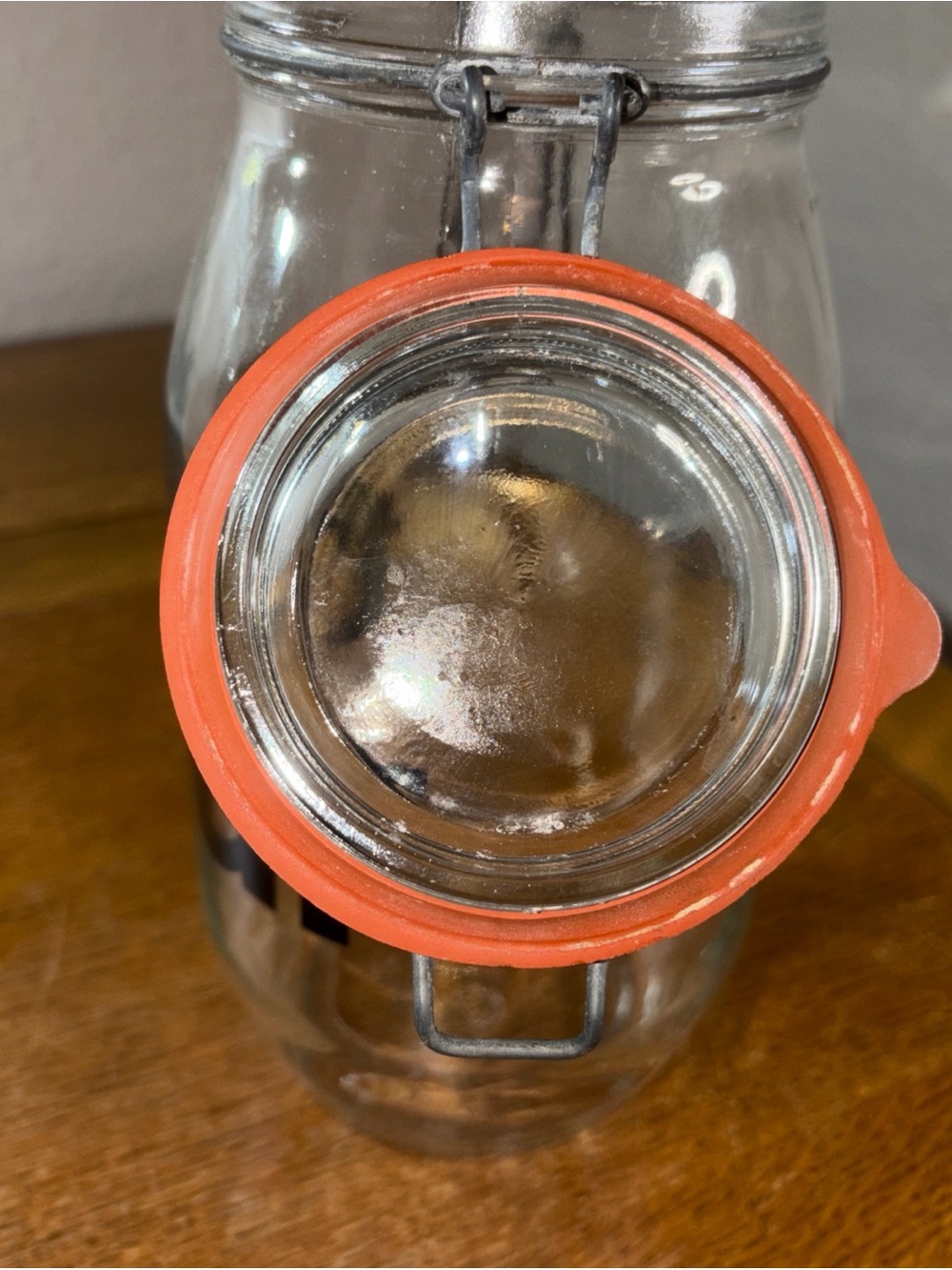 Vintage 70"s Clear Glass FLOUR Canister With Black Letters - Picture 6 of 9
